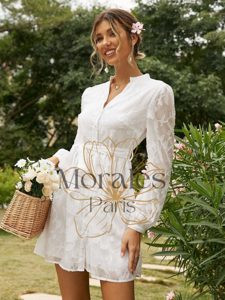 Robe De Cocktail Bohème Blanche – Image 6