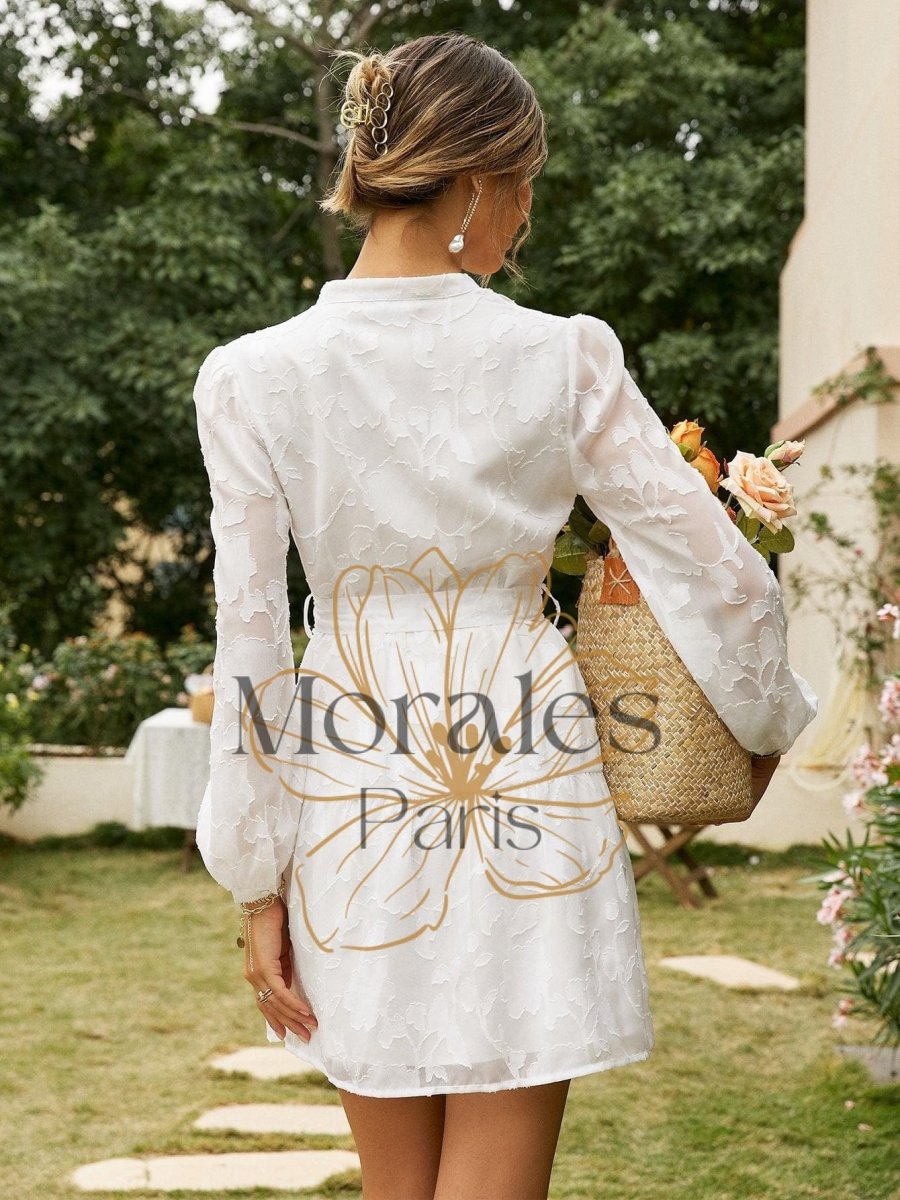 Robe De Cocktail Bohème Blanche – Image 7