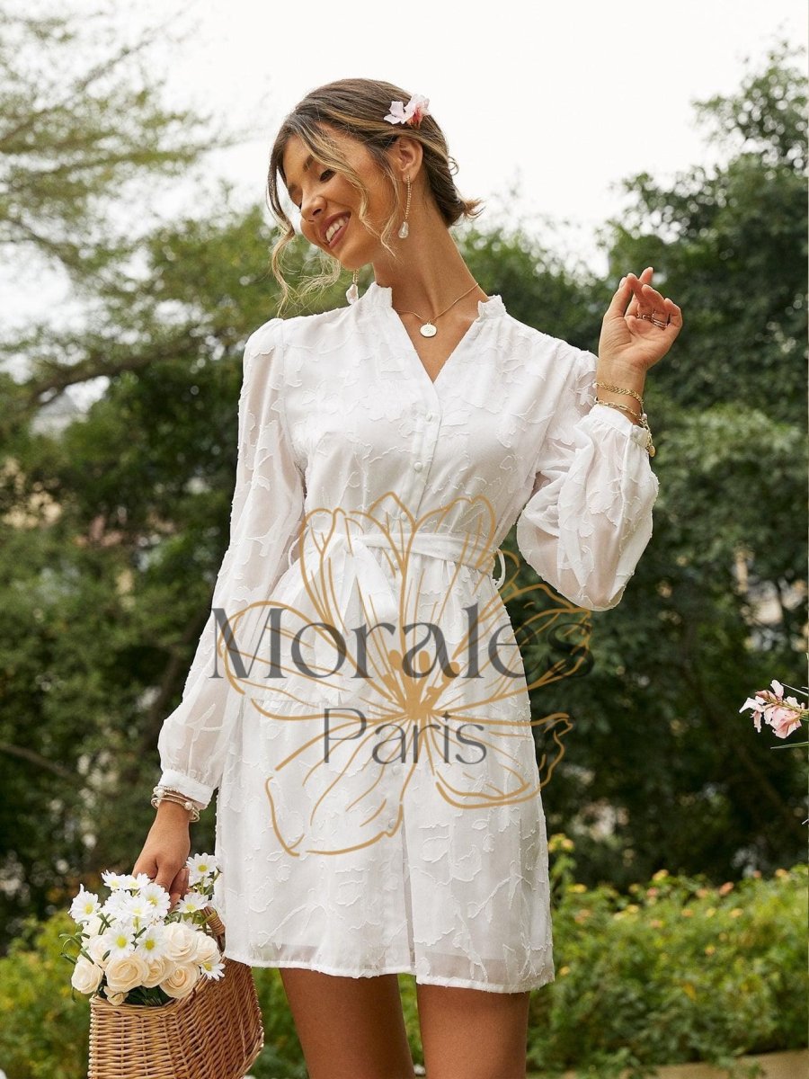 Robe De Cocktail Bohème Blanche – Image 8