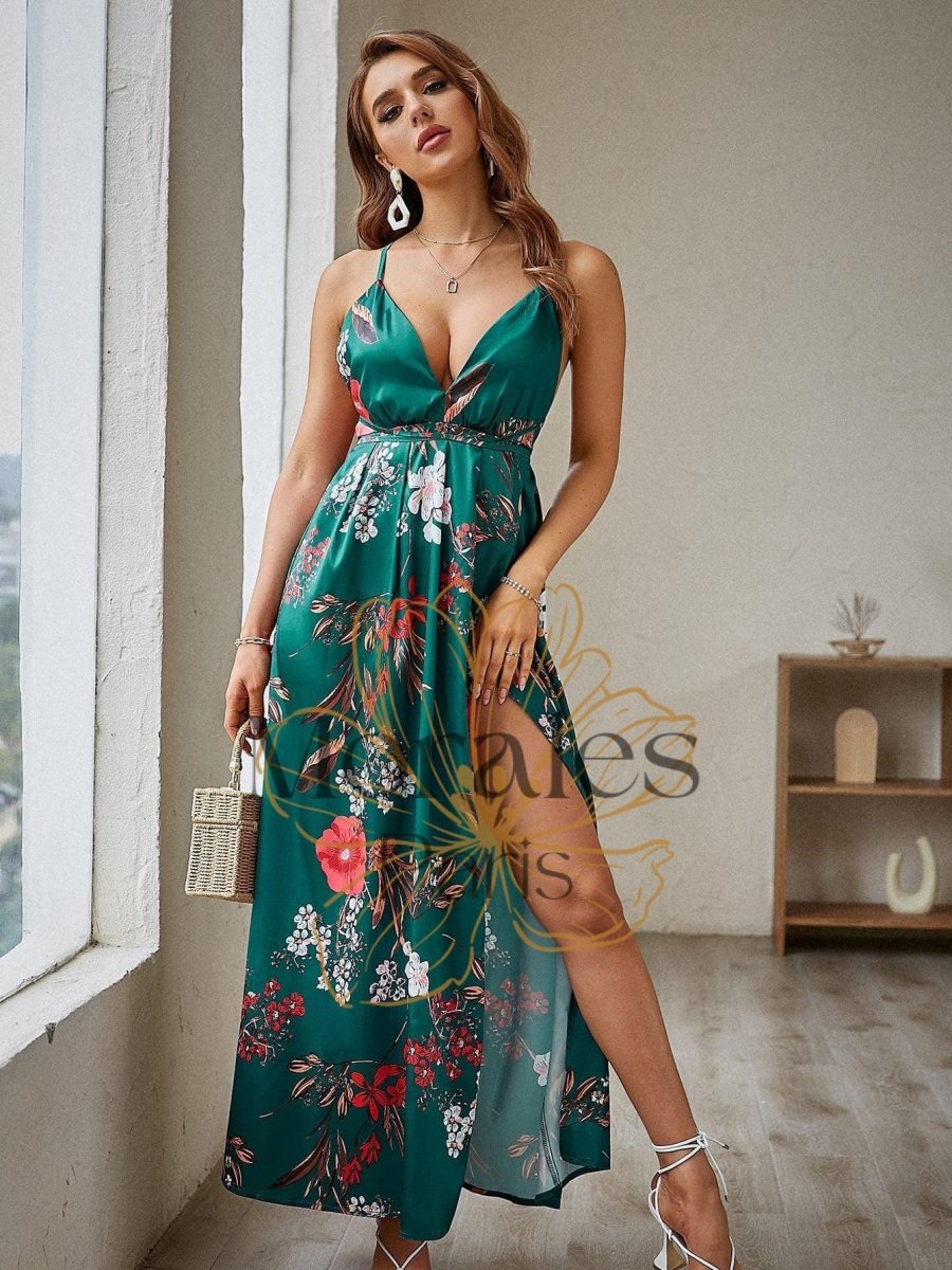 Robe Longue D’Été Bohème Verte – Image 7