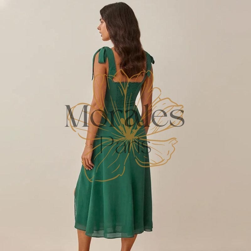 Robe Midi Bohème Vert Foncé – Image 8
