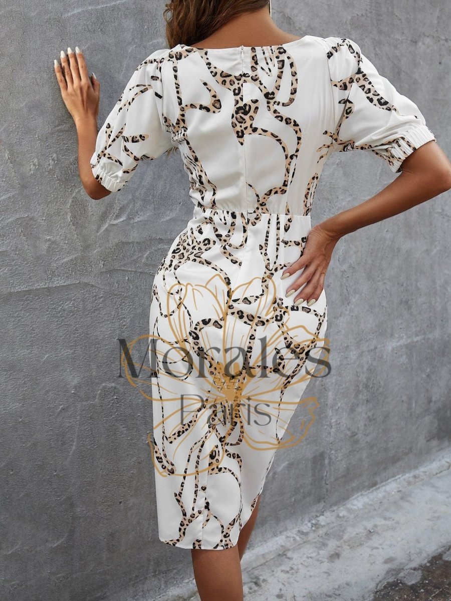 Robe Blanche À Motif Léopard – Image 5