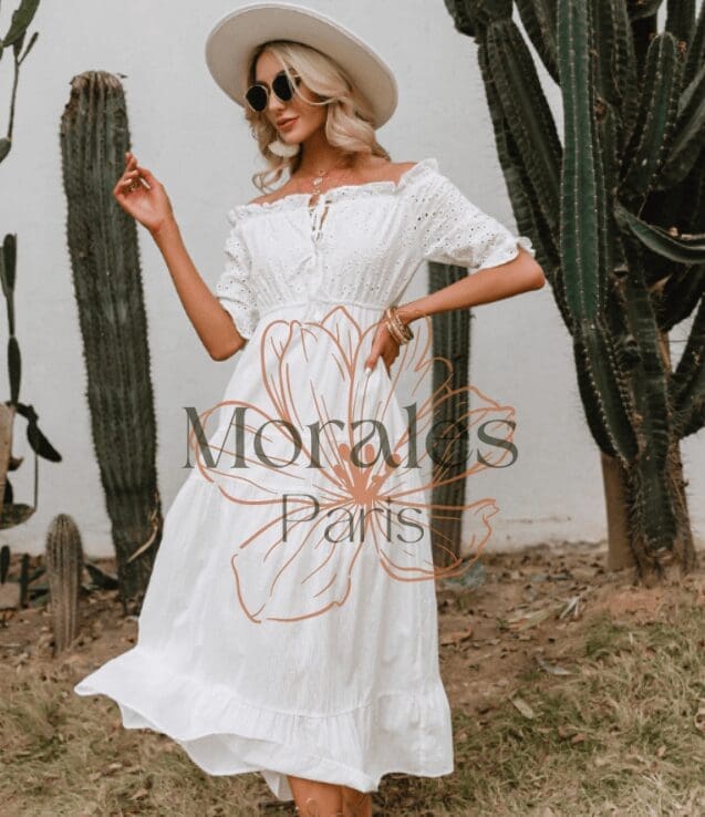 Robe Vintage À Épaules Décolletées – Image 3