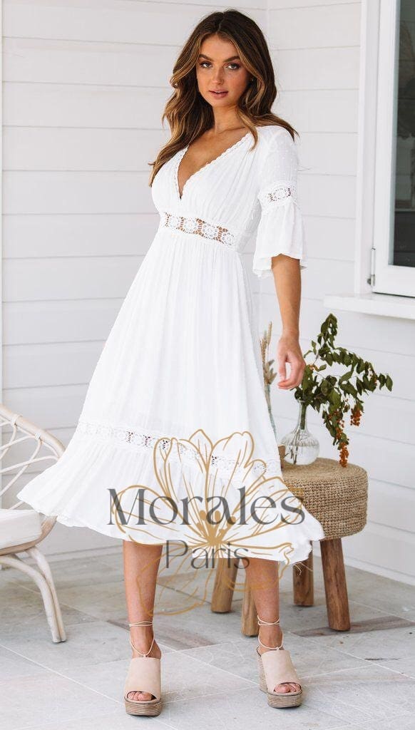 Robe Bohème Blanche Maxy – Image 6