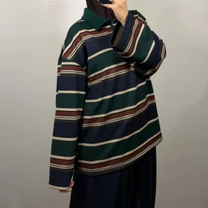 POLO EPAIS VERT/BLEU