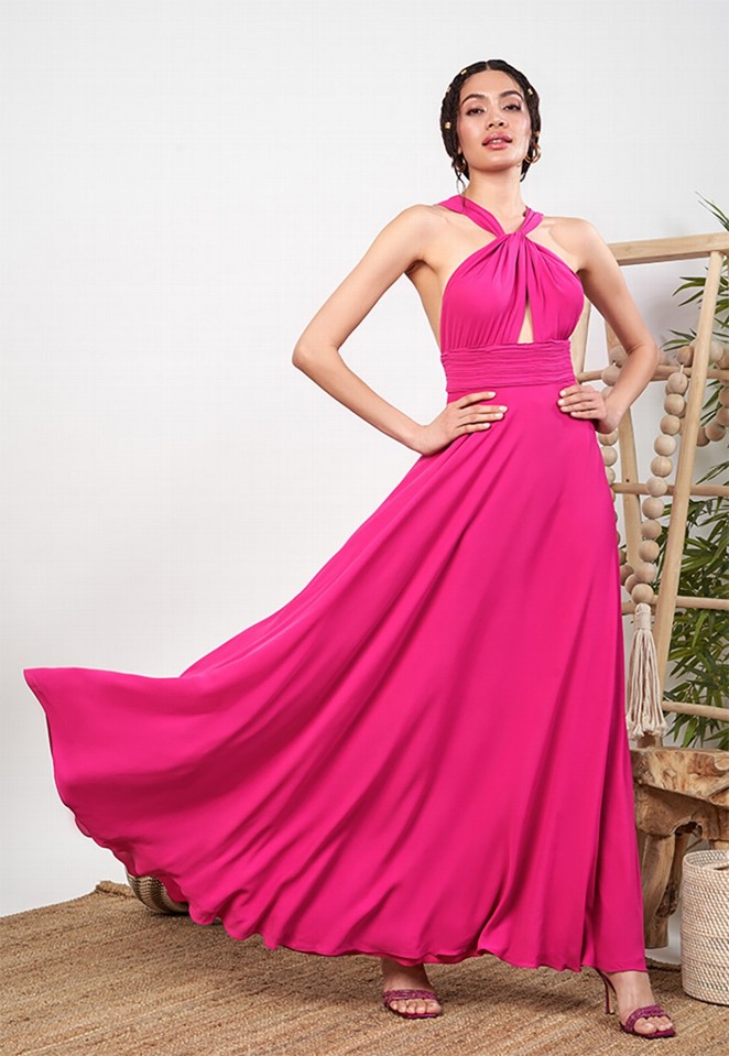 Robe longue Fuschia Sonia Peña Taille 38 - Image 2