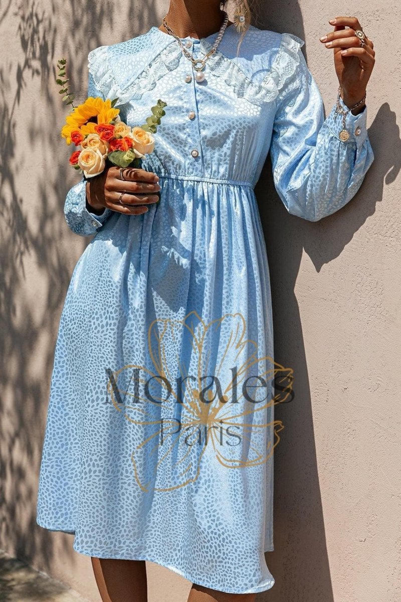 Robe Bohème Bleu Bébé - Image 4