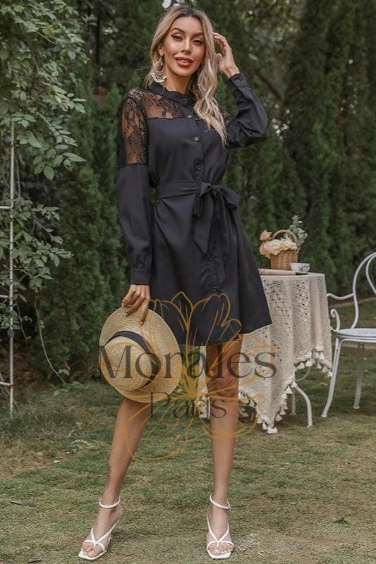 Robe Bohème À Col Roulé Noir – Image 4