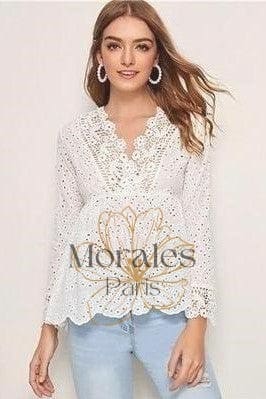 Blouse blanche hippie chic