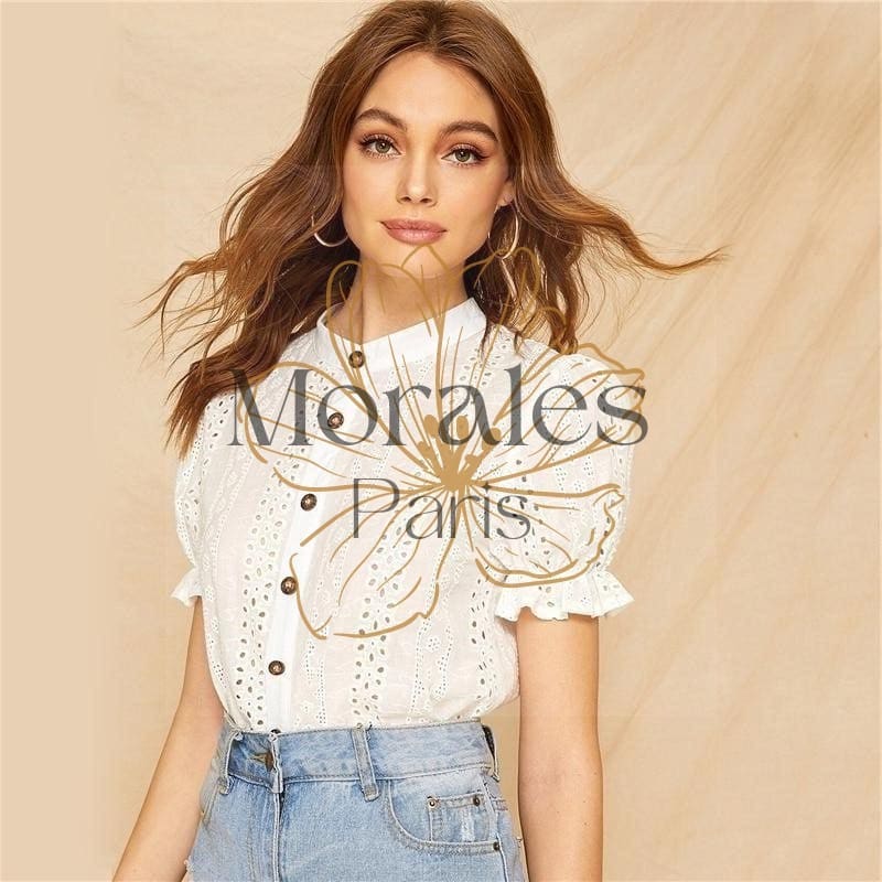 Blouse bohème blanche femme – Image 6