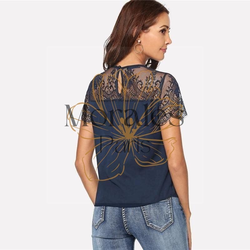 Blouse bohème marine – Image 3