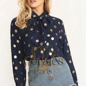 Blouse brodée bleue
