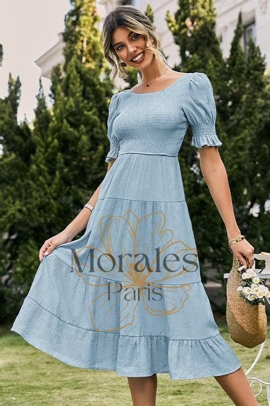 Robe Bohème Bleu Clair – Image 4