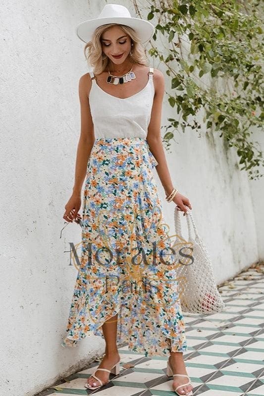 Jupe Bohème À Fleurs Fendues – Image 4