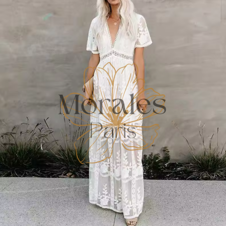 Robe Longue Blanche Bohème Chic - Image 5