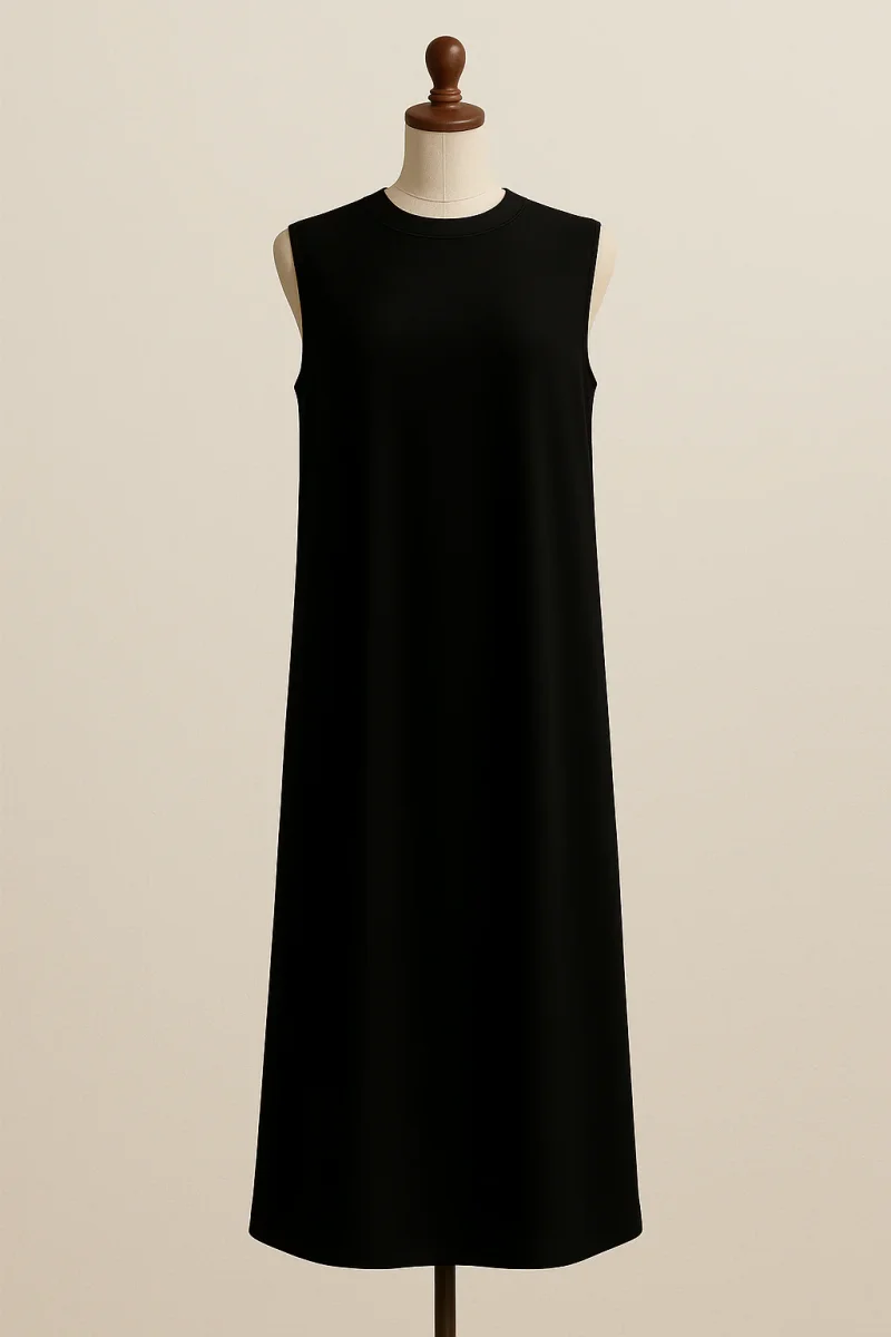 Robe longue basique Bordeaux – Image 4