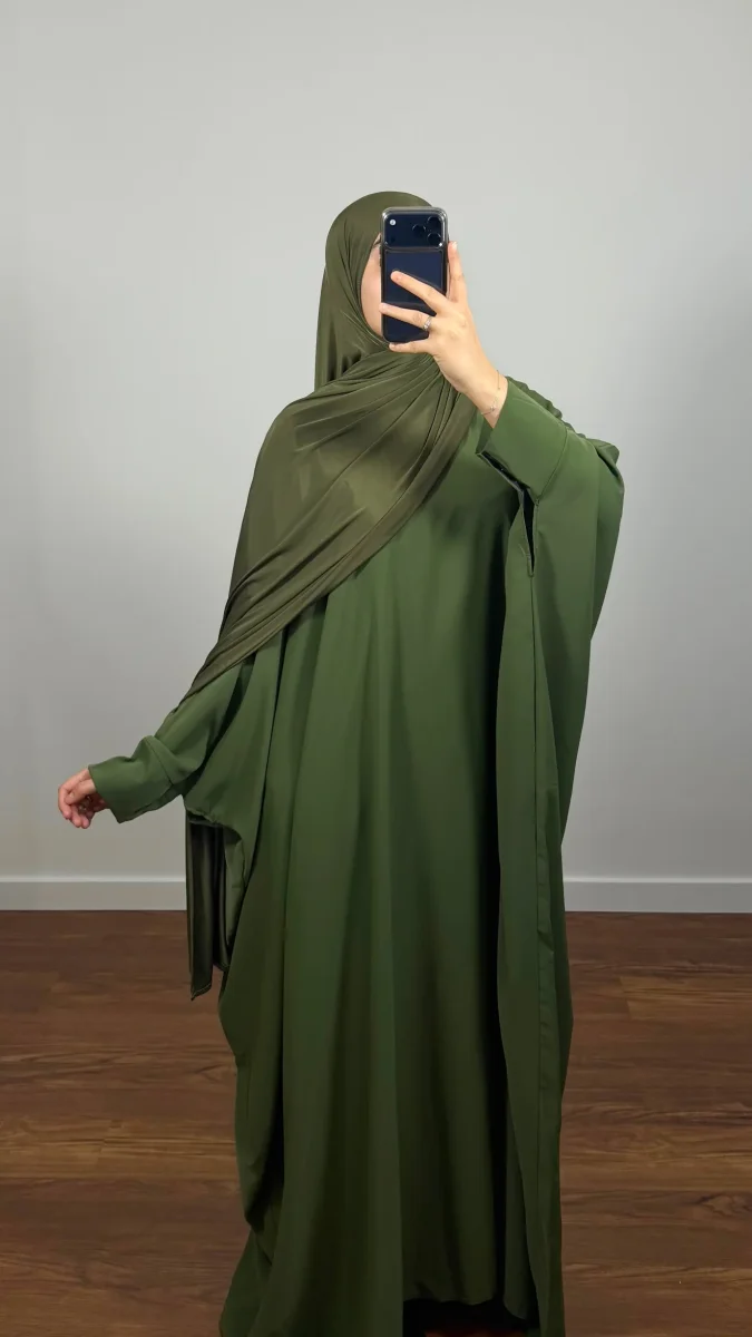 ABAYA FARASHA VERT KAKI - Image 3