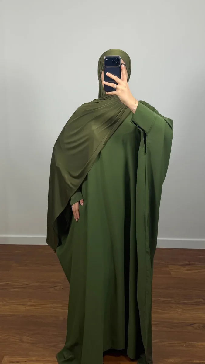 ABAYA FARASHA VERT KAKI - Image 2