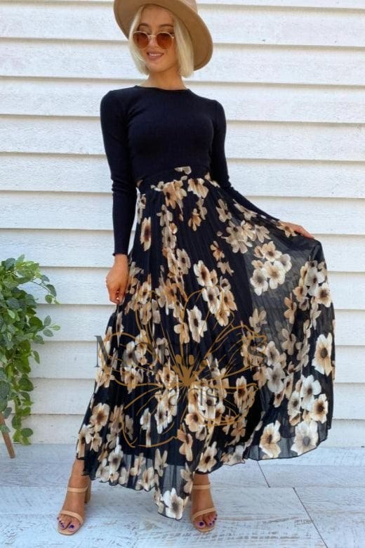 Robe Noire Bohème À Fleurs – Image 4