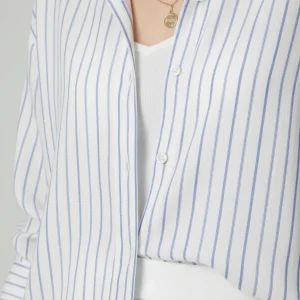 Chemise blanche rayée en bleu