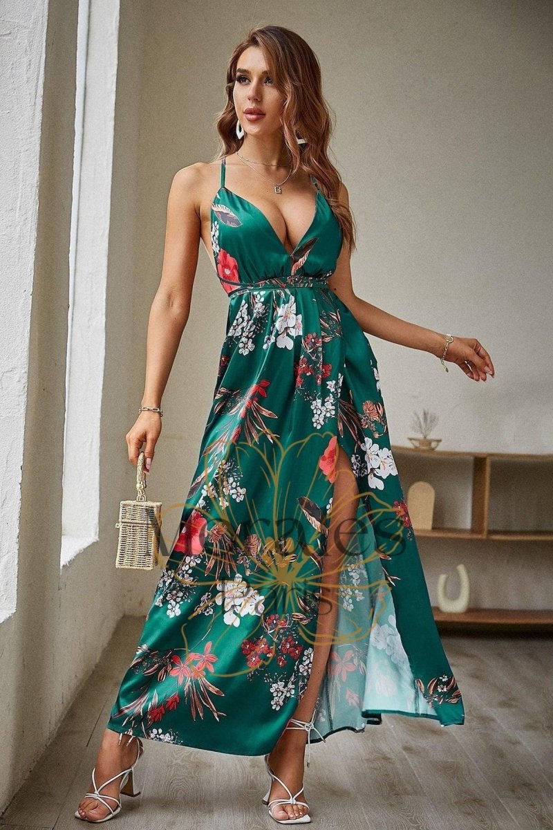 Robe Longue D’Été Bohème Verte – Image 5