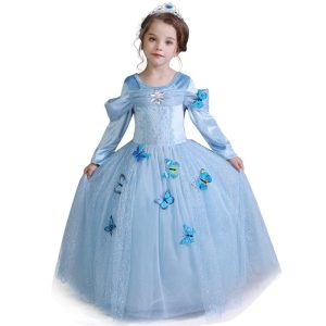 Robe de princesse bleue Papillons