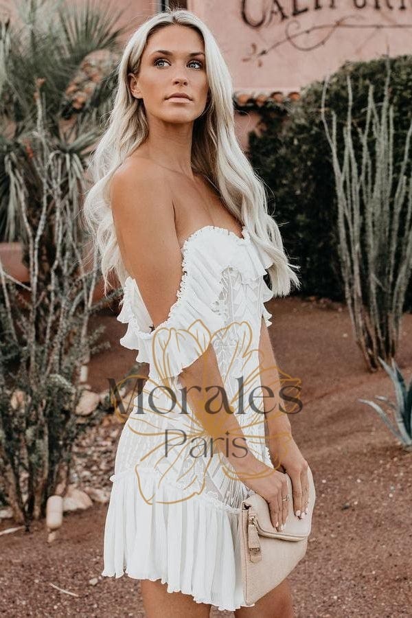 Mini Robe Blanche Hippie Fashion - Image 4