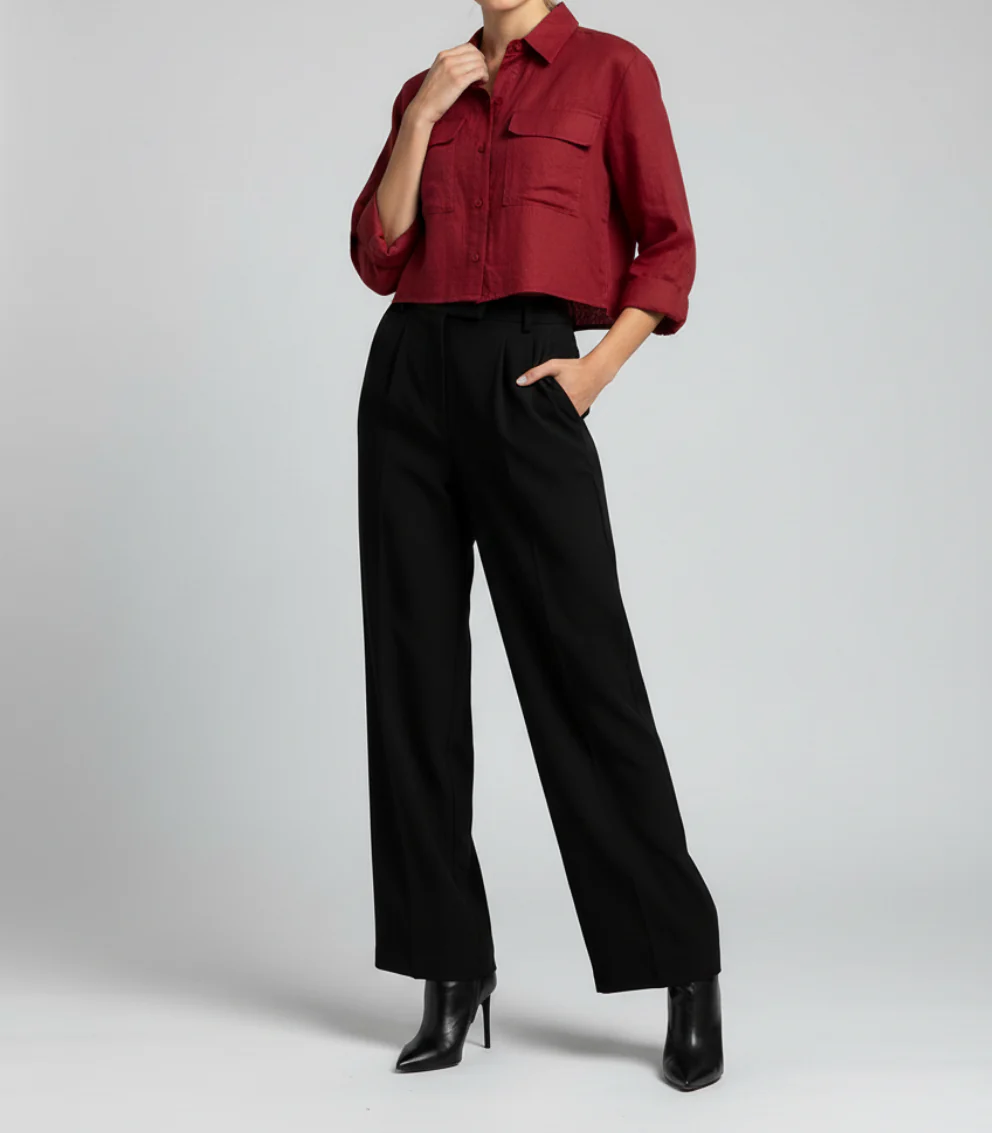 Chemise courte Rouge Foncé – Image 2