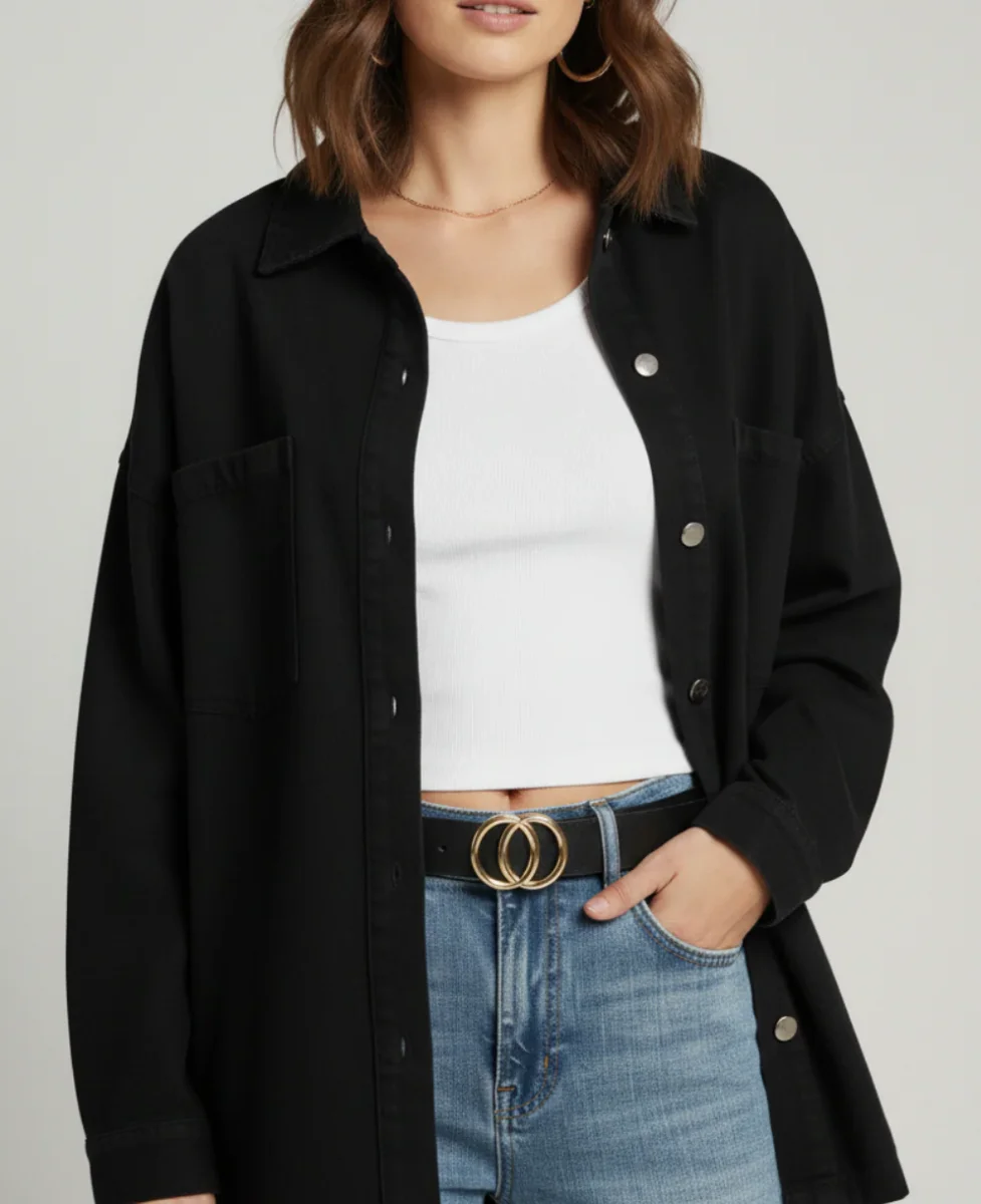 Veste Noir Over size – Image 2