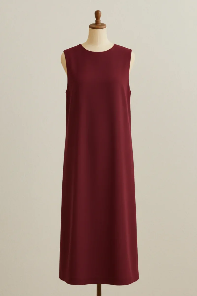 Robe longue basique Bordeaux