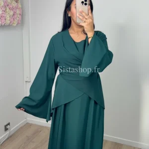 Abaya Jasmine Vert Emeraude