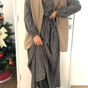 LA ROBE LONGUE BOHEME GRISE/KAKI