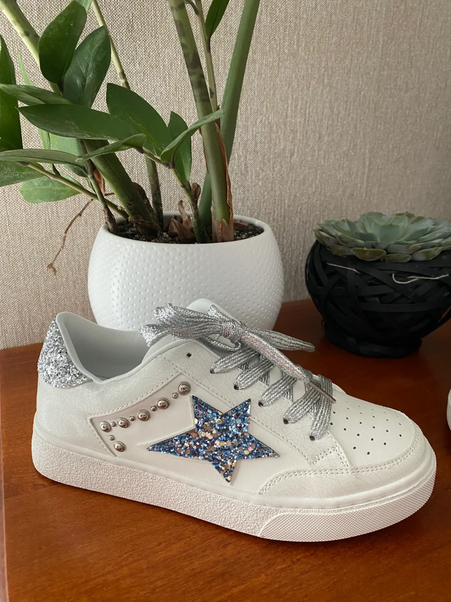 BASKETS FINDLAY BLEU ET ARGENT TAILLES 36/37/38/39/40/41 – Image 8