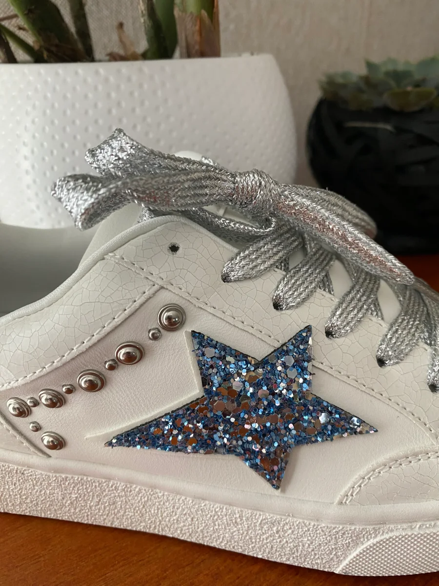 BASKETS FINDLAY BLEU ET ARGENT TAILLES 36/37/38/39/40/41 – Image 4