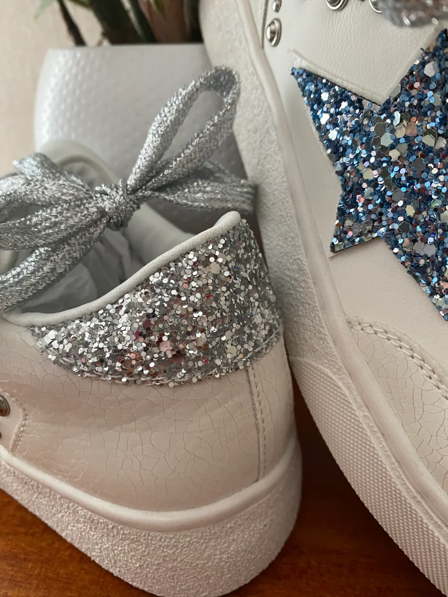 BASKETS FINDLAY BLEU ET ARGENT TAILLES 36/37/38/39/40/41 – Image 6