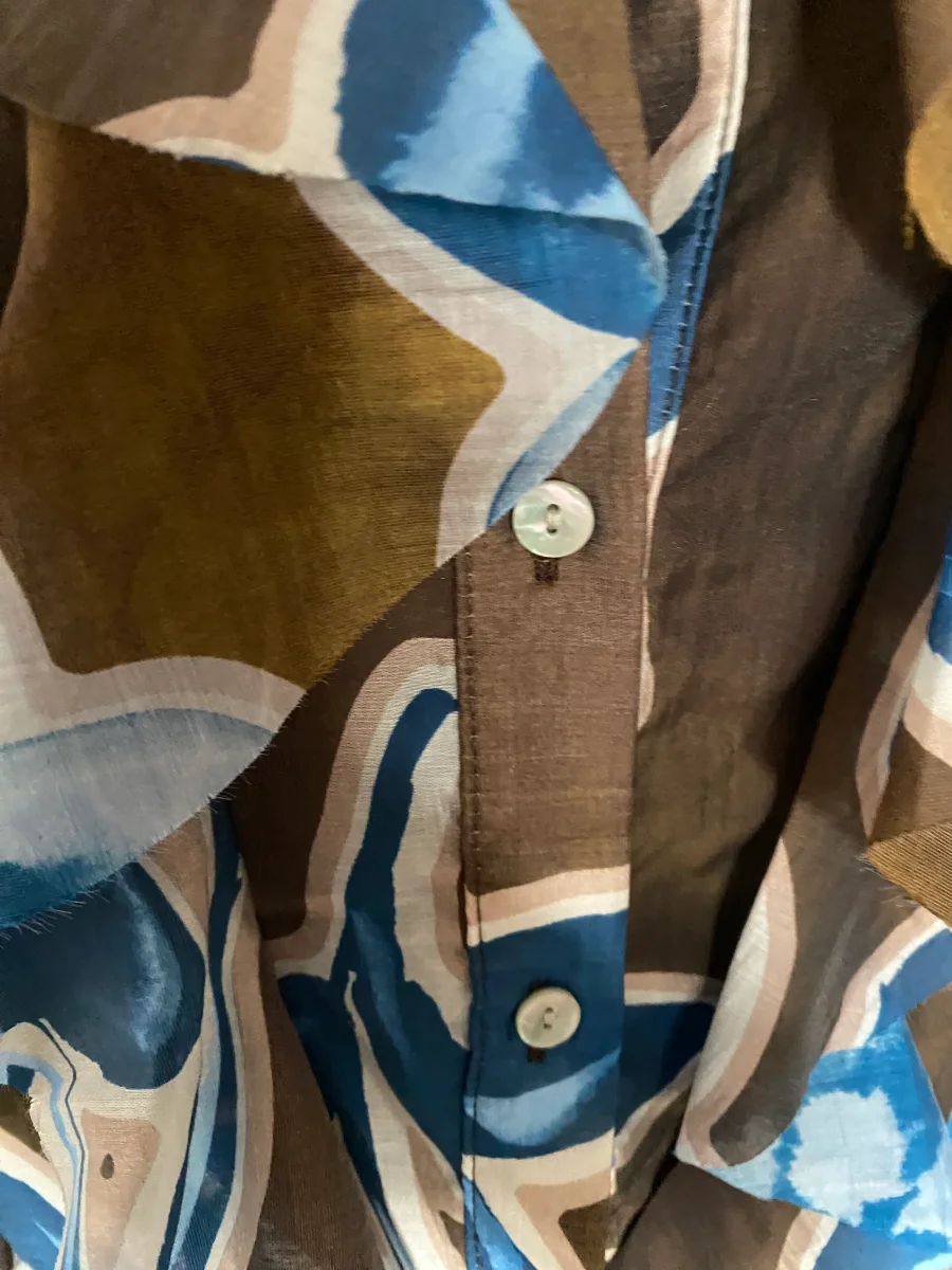 TOP FROUFROU CHOCO AVEC FLEURS BLEUES TU36/42 – Image 4