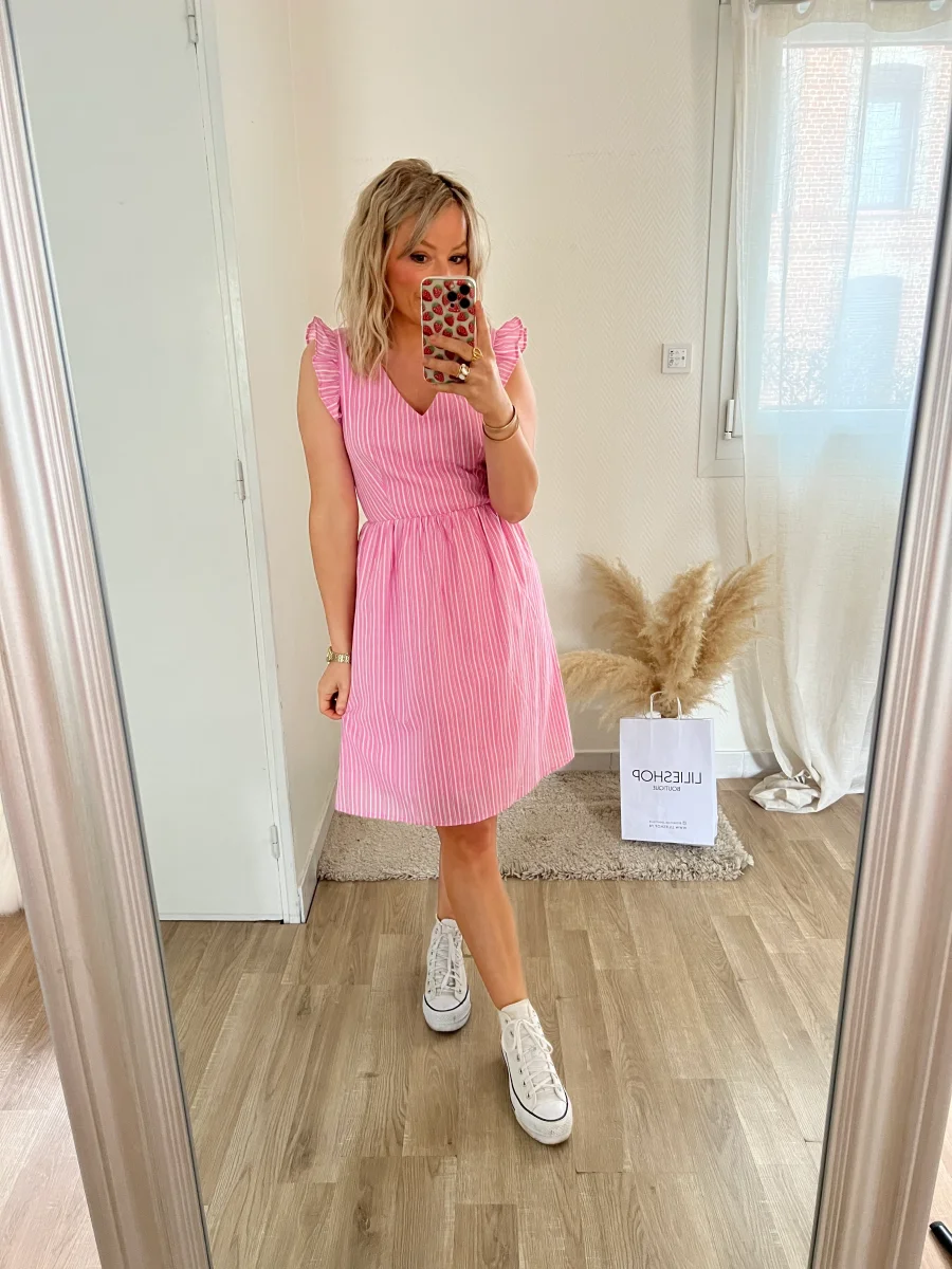 LA ROBE RAYÉE ROSE - Image 6