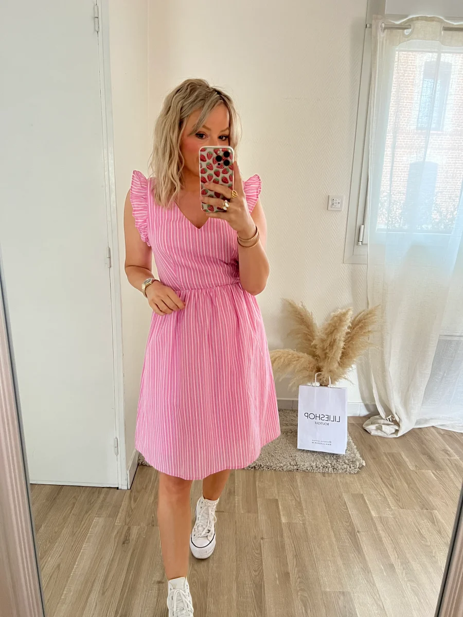 LA ROBE RAYÉE ROSE - Image 7