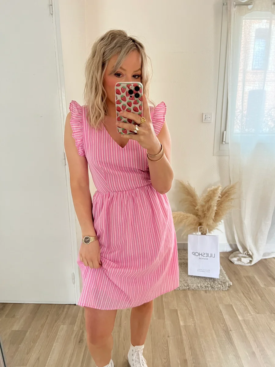 LA ROBE RAYÉE ROSE - Image 5