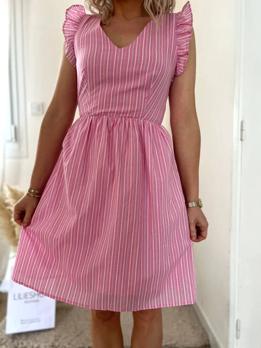 LA ROBE RAYÉE ROSE - Image 4