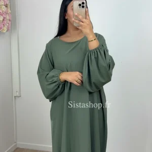 Abaya Simple Malika Kaki
