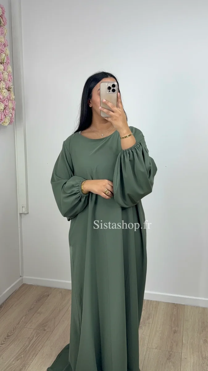 Abaya Simple Malika Kaki - Image 2