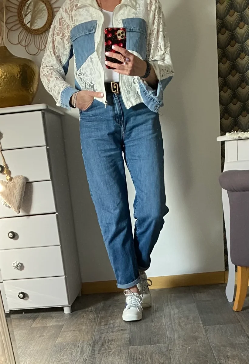 VESTE LOVENA JEAN ET DENTELLE TU 36/42 - Image 6