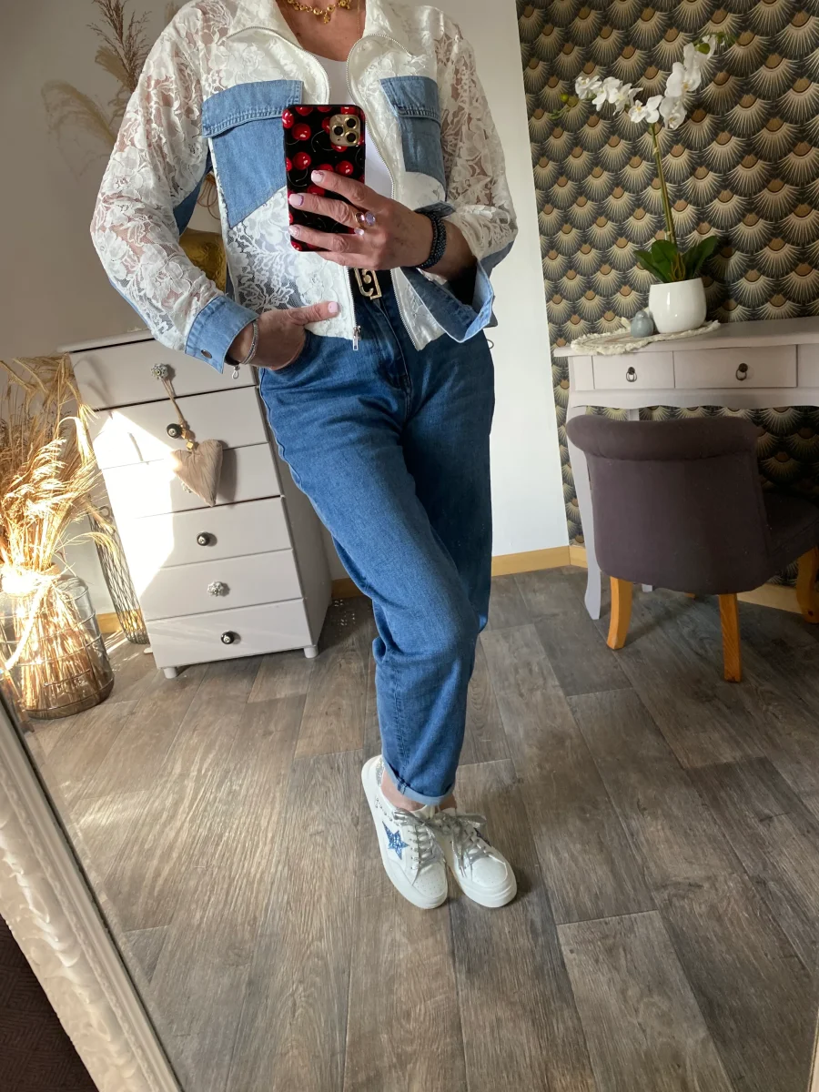 VESTE LOVENA JEAN ET DENTELLE TU 36/42 - Image 5