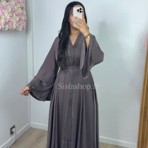 Abaya Dubaï Prune Sofia