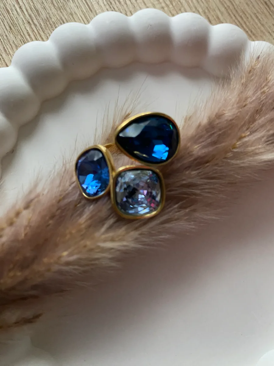 BAGUE CRISTAL BLEU