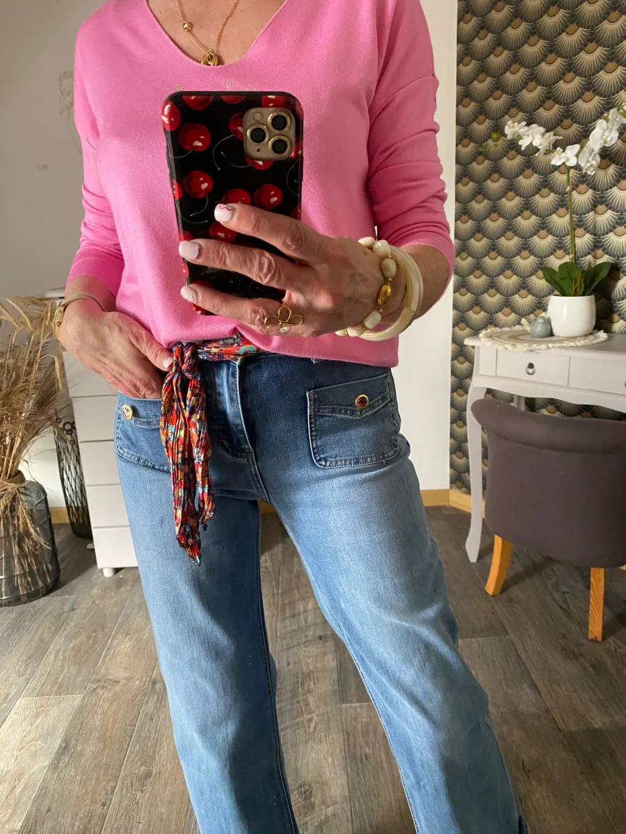 TOP DOUBLE POLAIRE FUSHIA TU 36/44 – Image 3