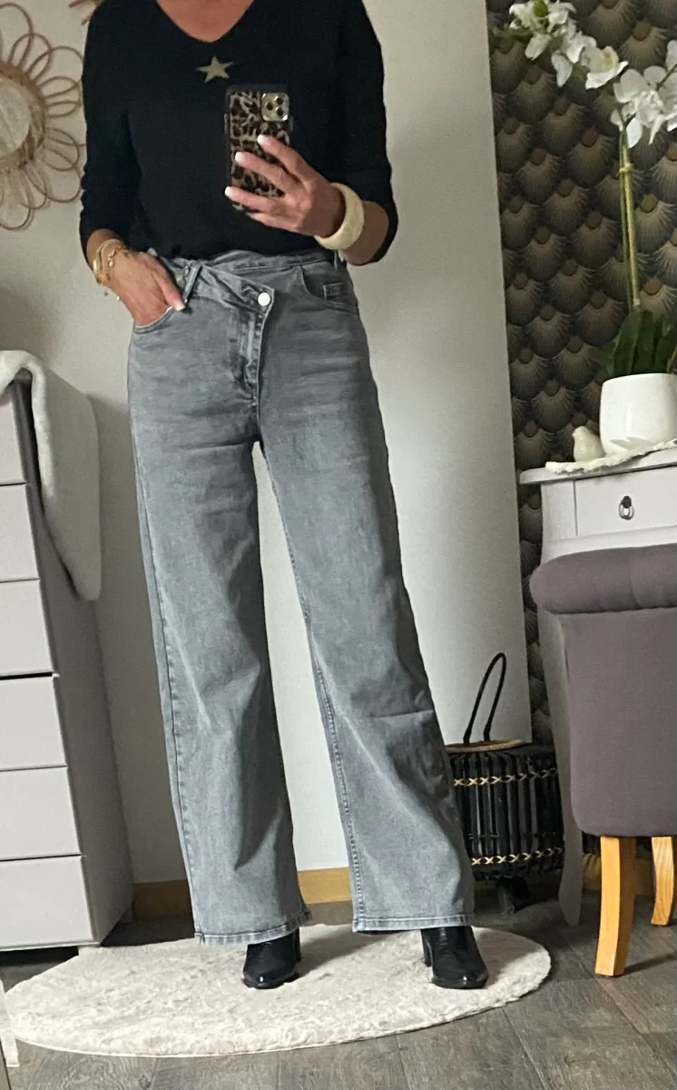 JEAN GRIS BOUTONNAGE ASYMETRIQUE 34/36/38/40/42 – Image 4