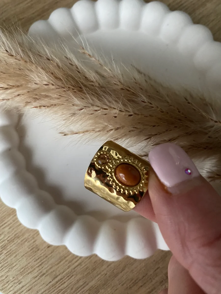 BAGUE SAMANTHA CRISTAL TAILLE CAMEL – Image 3