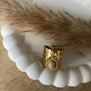 BAGUE SAMANTHA CRISTAL TAILLE BEIGE